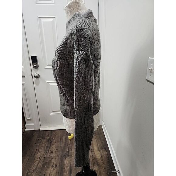 Anthropologie ASTR the Label Puff-Sleeve Turtleneck Knit‎ Sweater Gray Medium - Picture 6 of 10